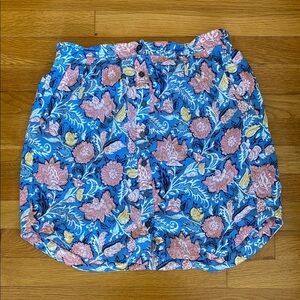 LOFT Blue Floral Skirt